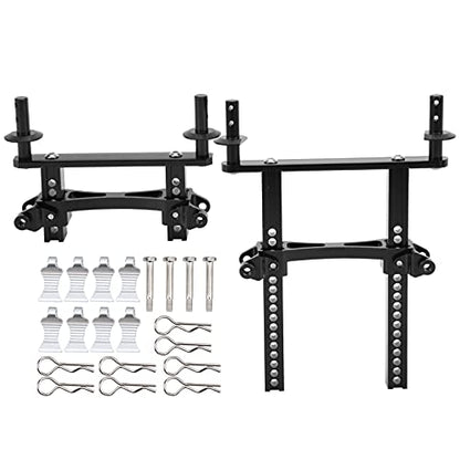 Front Rear Body Mounts Posts, RC Car Front and Rear Shell Column Body Post Extensions Hardware for SCX10 90046 TRX4 1/10 RC Car (Black)