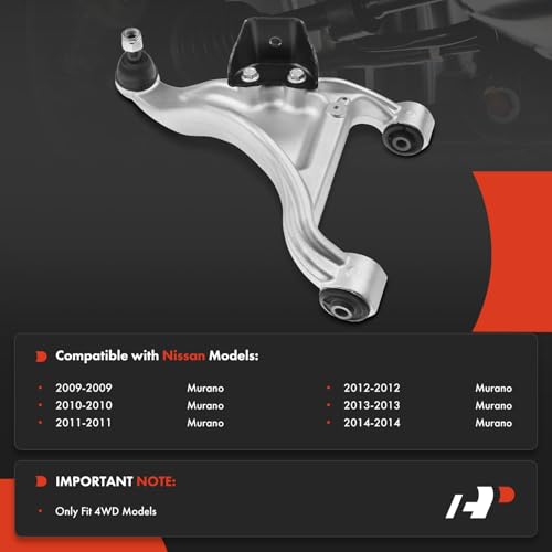 A-Premium Rear Right Upper Control Arm, with Ball Joint & Bushing | Compatible with Nissan Murano 2009 2010 2011 2012 2013 2014 - style: Rear Passenger Side