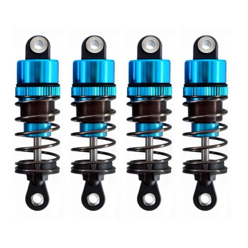 4PCS Oil Filled RC Shocks for 1/10 RC Cars, Adjustable Aluminum Shock Absorbers for Buggy Truggy Touring Drift Cars Monster Trucks (Blue 55mm)