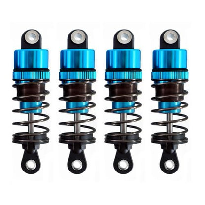 4PCS Oil Filled RC Shocks for 1/10 RC Cars, Adjustable Aluminum Shock Absorbers for Buggy Truggy Touring Drift Cars Monster Trucks (Blue 55mm)