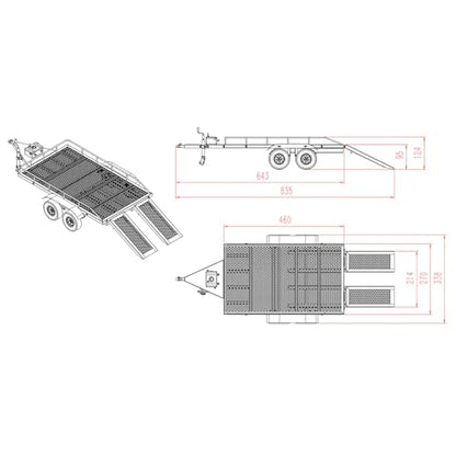 Heavy Duty Truck Trailer for 1/10 RC Crawler Car Axial SCX10 SCX10 II SCX10 III Traxxas TRX4 TRX6 D90 CC01