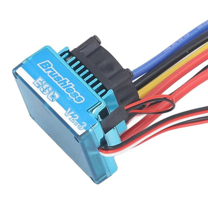 80A Brushless ESC, Water Proof Brake Power Regulation Electronic Speed Controller with 4mm Banana Female Plug for 1/10 RC Car RC Boat