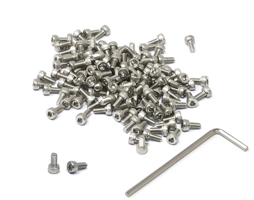 iexcell 100 Pcs M2.5 x 5mm Thread Pitch 0.45 mm Stainless Steel 304 Hex Socket Head Cap Screws Bolts Kit - size: M2.5 x 5mm