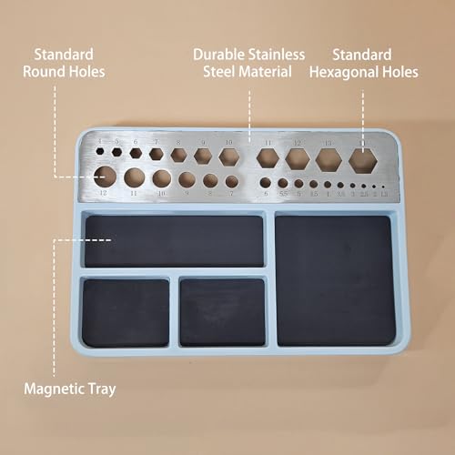 Garosa Magnetic Parts Tray, Durable Screw Organizer and Socket Holder for RC Repair Stainless Steel Impact Plastic Yellow 17.6 x 12.2 x 1.7cm 1 Pack - color: #81y