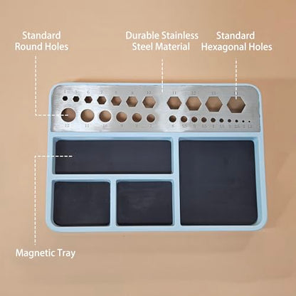Garosa Magnetic Parts Tray, Durable Screw Organizer and Socket Holder for RC Repair Stainless Steel Impact Plastic Yellow 17.6 x 12.2 x 1.7cm 1 Pack - color: #81y