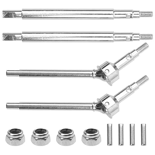 ShareGoo Steel Front Rear Axle Drive Shaft Axle Dogbone CVD Compatible with Traxxas 1/18 TRX4M RC Crawler Car Upgrade Parts (Silver) - color: Silver