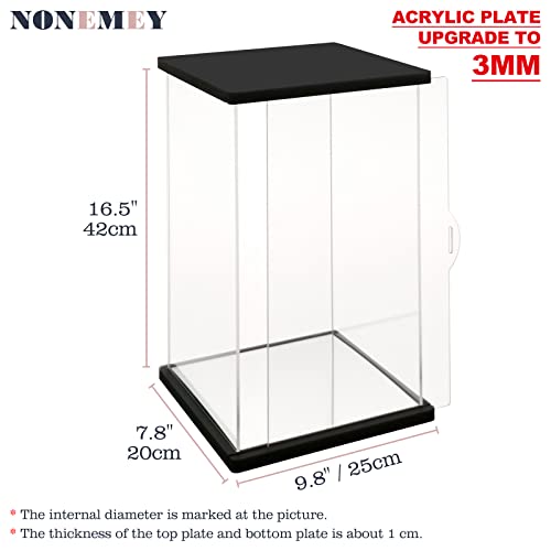 NONEMEY Clear Acrylic Display Case with Remote Control Light for Bearbrick, Dustproof Model Showcase Organizer Box, Display Case for Collectibles Bearbrick (9.8×7.9×16.5inch,25×20×42cm) - size: 9.8×7.9×16.5 inch, 25×20×42 cm