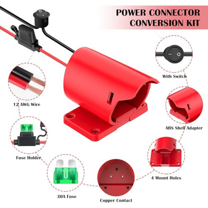 12V Adapter for Power Wheel Adapter Compatible with Milwaukee M12 Battery, Battery Connector Conversion Kit for Power Tool, DIY RC Toy Car, Power Converter with Switch, Fuse, 12AWG Wire, Wire Terminal - size: 1 Pack