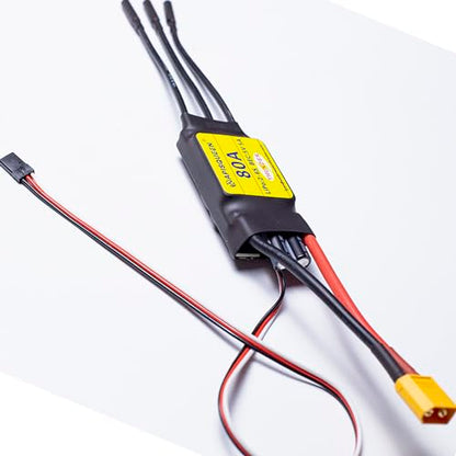 80A ESC 2-6S LiPo Brushless Electronic Speed Controller | With BEC XT60 &4.0mm Plug for RC Airplane Drone Model - size: 80A