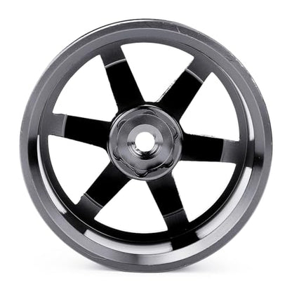 HERCHR RC Wheel Rims Set, 12mm Hex Hub Aluminum Alloy On Road Wheels Rims Metal for 1/10 Scale RC Crawler Car Touring Drift Street Tyres Wheels Accessory(Black) - color: Black