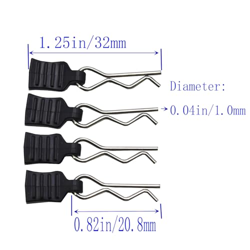 Blomiky 24pcs 1.0mm M001 Body Shell Clips with Pull Tabs Spare Parts for All 1/8 1/10 1/12 1/14 1/16 1/18 1/20 1/24 Remote Control Trucks / 14210 Clips 2