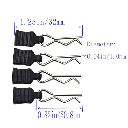 Blomiky 24pcs 1.0mm M001 Body Shell Clips with Pull Tabs Spare Parts for All 1/8 1/10 1/12 1/14 1/16 1/18 1/20 1/24 Remote Control Trucks / 14210 Clips 2