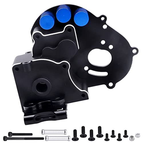 Aluminum Transmission Case Gearbox with Motor Plate and Arm Mounts for 1/10 Traxxas Slash 2WD Rustler Stampede Bandit Replace of 3691