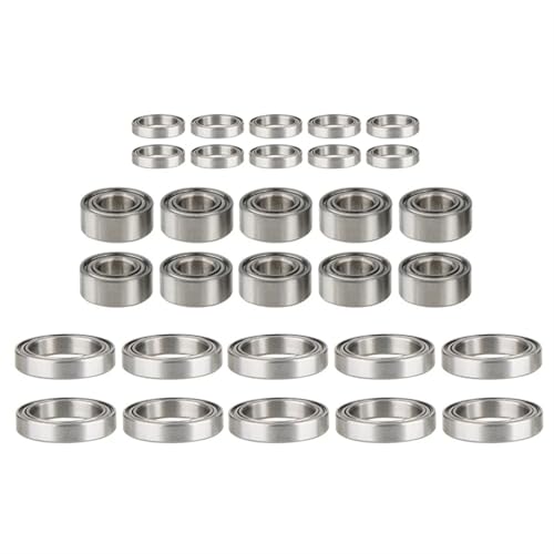 Double Rubber Seal for ZD for Racing for DBX-10 10421-S 9102 1/10 rc Car Spare Parts Accessories 30Pcs Metal Steel Ball Bearing Set