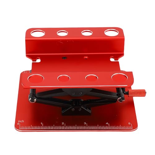 Mtlavishness RC Car Repair Work Stand with Manual Lift Lower Workstation 2.36 Inch to 5.51 Inch Height Adjustment Anti Slip Pad Hand Crank Structure Multi Functional (Black Red) - color: Black Red