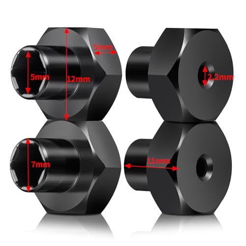 5mm to 12mm(+10mm) Wheel Hex Hubs Adapters for 1/10 WPL D12 RC Car Truck Upgrade Parts
