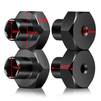 5mm to 12mm(+10mm) Wheel Hex Hubs Adapters for 1/10 WPL D12 RC Car Truck Upgrade Parts