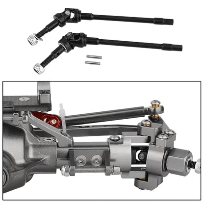 New Enhanced Hard Steel Front Rear Axle Shaft CVD for Axial SCX10 RC Crawler Heavy Duty Metal Upgrade Replacement Parts (Front 1)