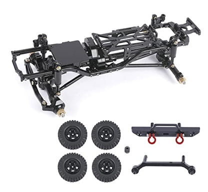 Metal Chassis Frame Assembled Kit for Axial SCX24 Deadbolt AXI90081 1/24 RC Crawler Car Upgrades (Black) - color: Black