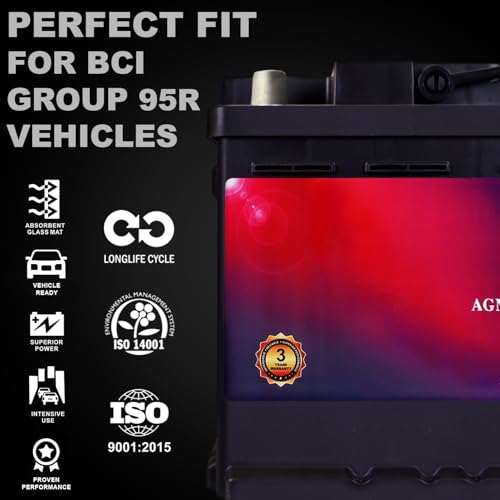 Mighty Max Battery MM-H9 Start and Stop Car BCI Group 95R 12V 100AH, 190RC, 950CCA Rechargeable AGM Car Battery - style: Group 95R