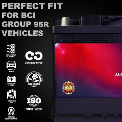 Mighty Max Battery MM-H9 Start and Stop Car BCI Group 95R 12V 100AH, 190RC, 950CCA Rechargeable AGM Car Battery - style: Group 95R