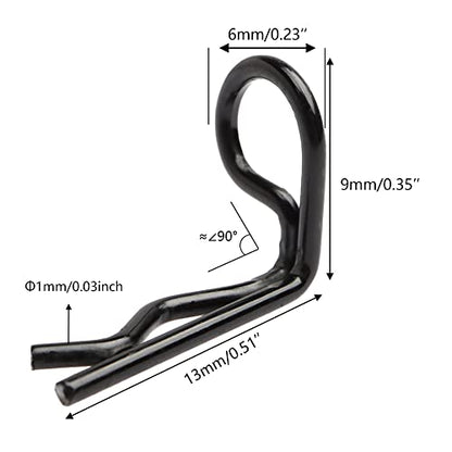 30-Pack 90-Degree Angle 1mm Body Clips Bent Springy Pins WJ07 for All 1/16 1/18 1/20 Scale Model Car Truck Crawler Truck(Black) - color: Black, size: 1mm