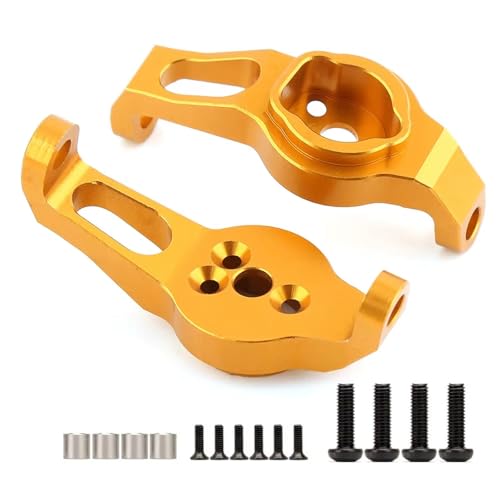 RC Cars Crawler Parts Compatible with for traxxas TRX-4 1/10 RC Crawler Car Upgrade Parts Accessories 2Pcs Aluminum Alloy Front Axle Caster Block C-Hub Carrier(Yellow) - color: Yellow