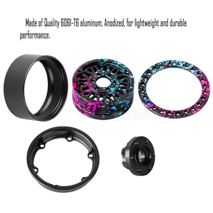 RC 1.9 Wheel Rims for 1/10 SCX10 SCX10 II 90046 SCX10 III AXI03007 SCX10 Pro TRX4 TRX6 Gen7/8 D90 VS4-10 MST CFX RC Crawler Car,4pcs Aluminum 1.9 Wheel Rims,Colour - color: Colour - (Rims)