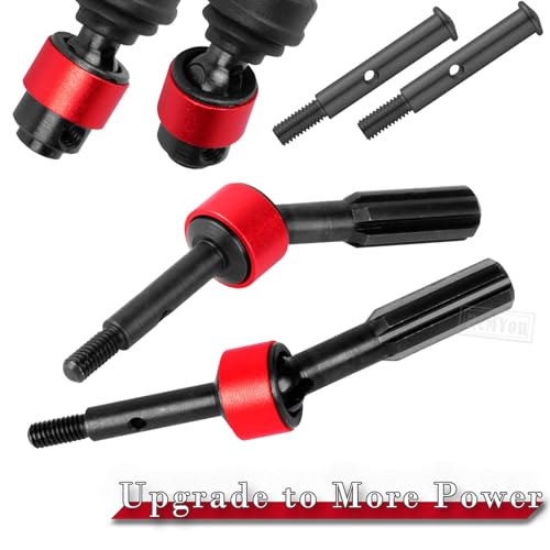 Rear Drive Shaft CVD & Front Axles Upgrades Part for 1/10 Slash 2WD/Slash VXL 2WD,Stainless Steel #45 Driveshaft with Hex,Red - color: Red - Parts