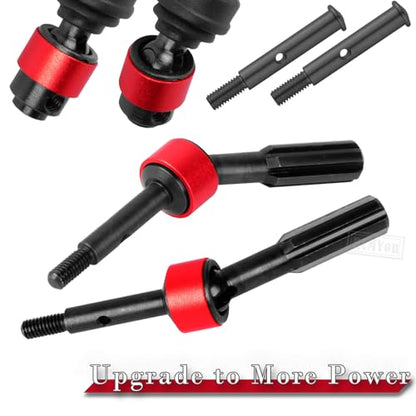 Rear Drive Shaft CVD & Front Axles Upgrades Part for 1/10 Slash 2WD/Slash VXL 2WD,Stainless Steel #45 Driveshaft with Hex,Red - color: Red - Parts