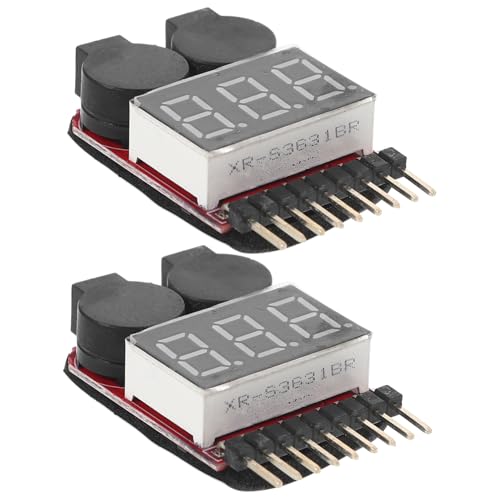 2pcs Lipo Battery Voltage Tester Alarm Compact Low Voltage Monitor for Rc Batteries for Optimal Performance