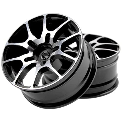 Aluminum Alloy 1/10 On-Road Racing Touring Drift Car Wheel Rims 12mm Hex Hub 26mm Width Compatible with Tamiya TT01 Kyosho RedCat Sakura D4 XIS HSP 1/10 RC Car (Black) - color: Black
