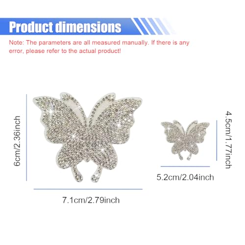 Craedli 8PCS Bling Butterfly Sticker Car Decals, Crystal Rhinestone Butterfly Decal with Self-Adhesive Backing for Women, Glitter Diamond Car Body Bumper Sticker for Window Laptop Luggage (White) - color: White