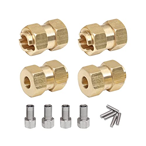 Brass Wheel Hex Hub 10mm(+6mm) Extenders Adaptor Set for 1/18 TRX4M Redcat Ascent18 Upgrade Parts RC Crawler Car