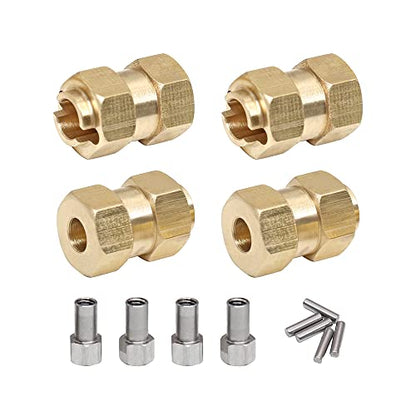 Brass Wheel Hex Hub 10mm(+6mm) Extenders Adaptor Set for 1/18 TRX4M Redcat Ascent18 Upgrade Parts RC Crawler Car