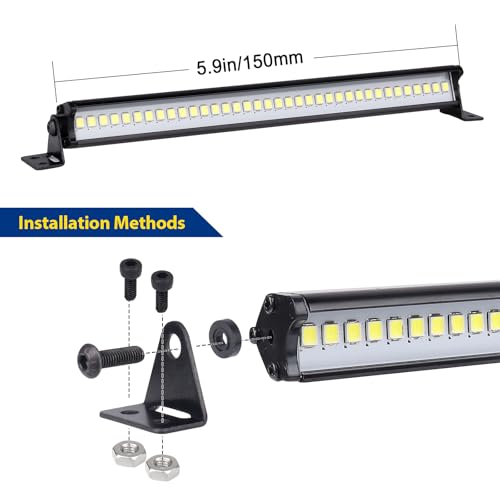 36 LED RC Light bar Roof LED Lamp Kit Headlights for TRX4 SCX10 & SCX10 II Traxxas Slash 2WD 4X4 Redcat Gen7 Gen 8 Crawler Car Truck (Type A)