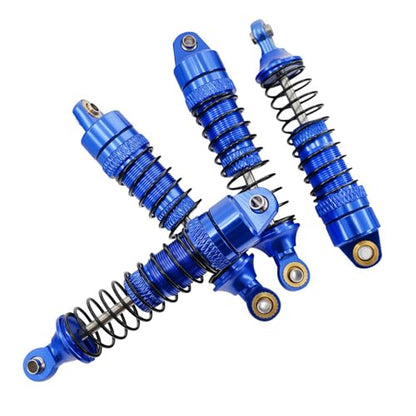 1/18 RC Aluminum Shock Absorbers Set 67mm, Pre-Assembled Suspension Damper Kit for RC Cars, Front Rear Upgrade Parts, 4PCS (Blue) - color: Blue