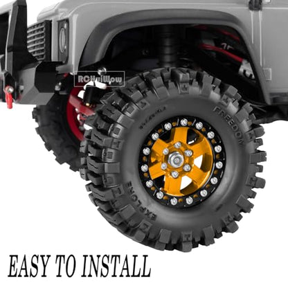 1.3" RC Crawler Tire Skins,Multi-Terrain Soft Sticky Rubber Tires(64 * 26mm) for TRX4 SCX24 FCX24 Ascent-18 1/18 1/24 Off-Road RC Car Upgrade Parts,4PCS (Style D) - style: StyleD(4PCS)