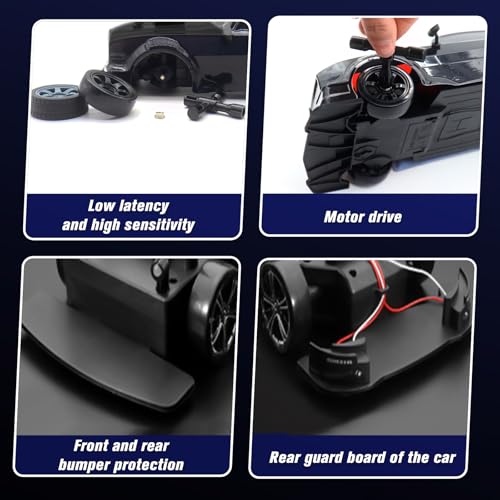 Losbenco RC Drift Car, 1:16 Scale Remote Control Car 2.4GHz 4WD 40KM/H High Speed RC Racing Car with Headlight, Drifting Tires and Racing Tires for Adults Kids