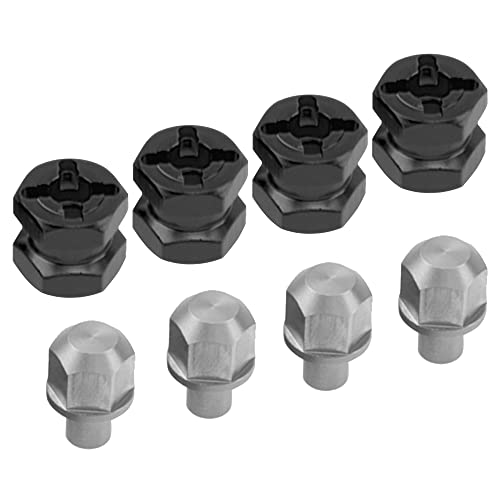 12mm Hex Wheel Hubs RC Hex Hub Drive Adapter Thickness 12mm Offset Extension Compatible with Axial SCX10 90046 D90 Tamiya MST 1/10 RC Crawler Car (Black) - color: Black