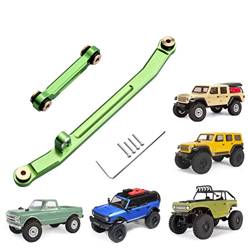 Hobbypark Aluminum Steering Rod Tie Links High-Tightening Linkage for Axial SCX24 Gladiator Bronco C10 JLU Deadbolt B17 1/24 RC Crawler (Green) - color: Green