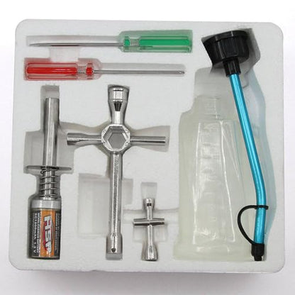 Nitro Starter Glow Plug Igniter for 1:8/1:10/1:16 Nitro Gas Powered RC Car RC Glow Plug Driver/Fuel Tank/Charger/Hex Cross Wrenches Igniter Start Repair Tool Kit