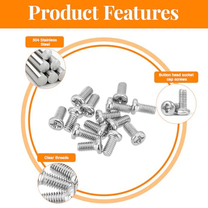530Pcs 304 Stainless Steel Metric Micro Screws Nuts Assortment, M2x4/5/6/8/10mm Sizes, Phillips Pan Head, Fully Threaded Kit for Arduino, RC Models, Electronics, DIY Projects - size: M2x4/5/6/8/10-530Pcs
