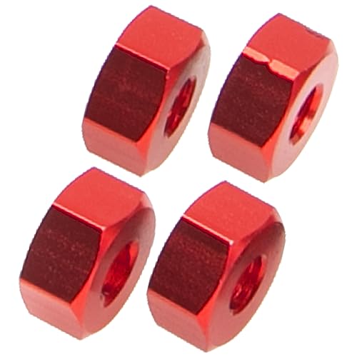 Metal 12mm Wheel Hex Hub Drive Adapters with Pins Screws Compatible with 1/10 Arrma Senton Granite Typhon Vorteks 3S Big Rock RC Car (Red) - color: Red