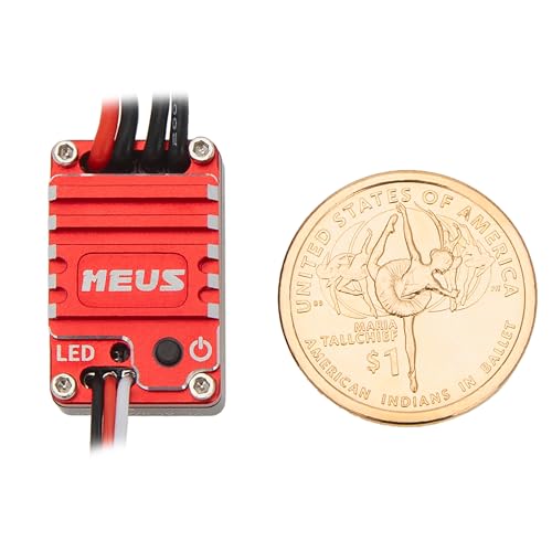 MEUS Racing ME25 25A Brushed Mini ESC for SCX24 TRX4M ASCENT-18 SCX30 1/30 1/24 1/18 RC Crawler Upgrades (V2)