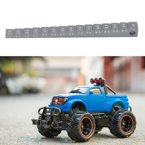 RC Ride Height Gauge 1/10, RC Camber Gauge Aluminum Alloy RC Ride Height and Camber Gauge Kit for 1/10 RC Drift Car, 0.1 to 0.4in Adjustment Range (Ti Color) - color: Ti Color