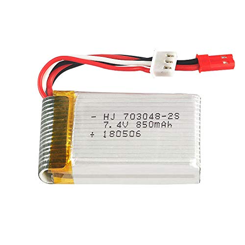 2 Pcs 7.4V 850mAH 20C Lipo Battery 703048 JST Plug for UDI U829A U829X MJX X600 Remote Control Car Boat Drone