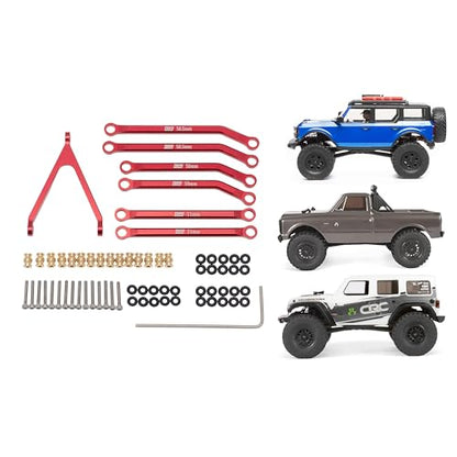 DKKY CNC Aluminum High Clearance for 1/24 RC Crawler Axial SCX24 AXI00001 C10 AXI00002 Jeep JLU Ford Bronco AXI00006 Upgrades (Red) - color: Red