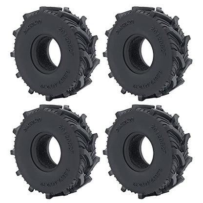 1.0inches Mud Tires 4pcs 62mm Rubber Crawler Wheel Tires for 1/18 TRX4M 1/24 Axial Scx24 Deadbolt C10 JLU CRC B-17 AXI00005 AXI00006 Upgrade - size: 62mm
