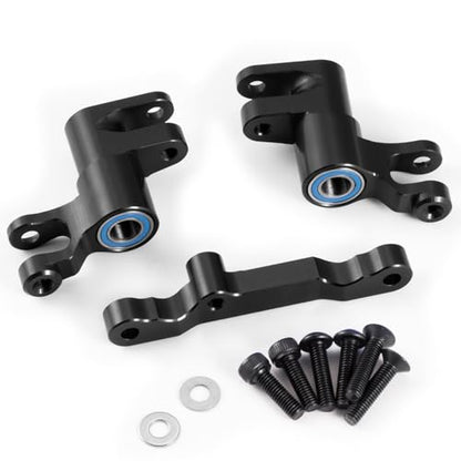 Black Front Steering Assembly for Tra-xxas 1/16 Mini Maxx Slash XRT | 4WD RTR Brushless Monster Truck RC Car Upgrades Parts Aluminum Bellcrank - color: Black